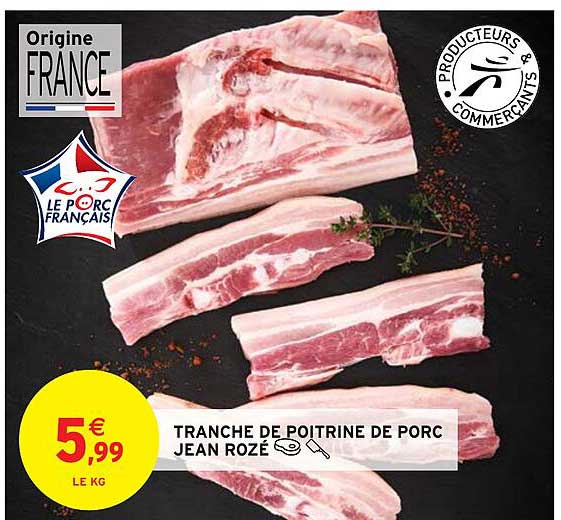 tranche de poitrine de porc jean rozé
