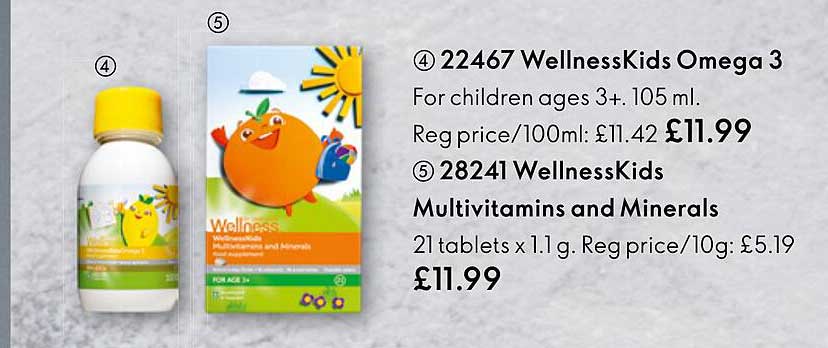 wellness kids omega 3, wellness kids multivitamins and minerals