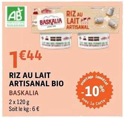 BASKALIA RIZ AU LAIT ARTISANAL BIO