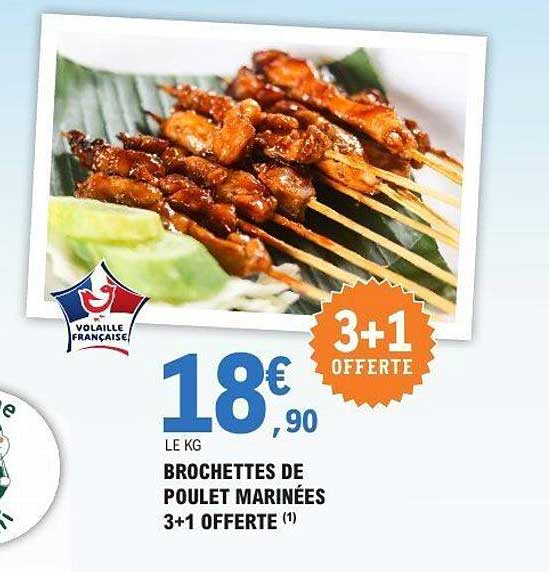 Brochettes de poulet marinées
