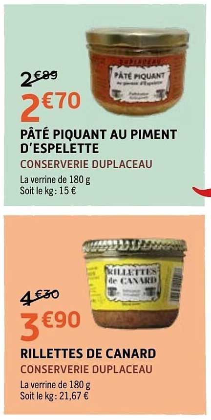 Conserverie Duplaceau Pâté Piquant au Piment d'Espelette