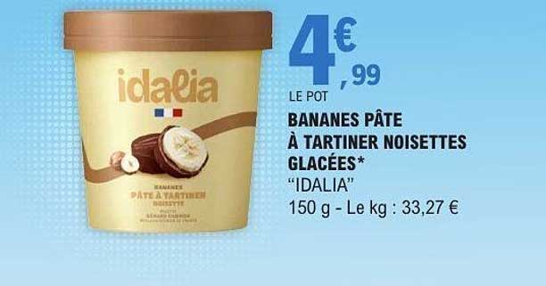 IDALIA BANANES PÂTE À TARTINER NOISETTES GLACÉES