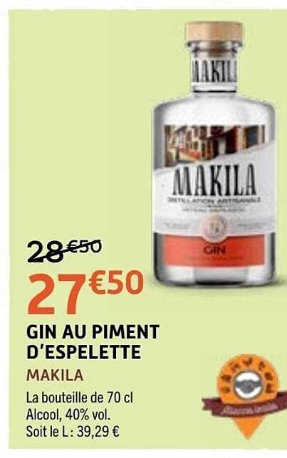 MAKILA GIN AU PIMENT D’ESPELETTE