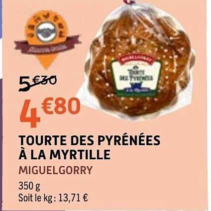 MIGUELGORRY TOURTE DES PYRÉNÉES À LA MYRTILLE