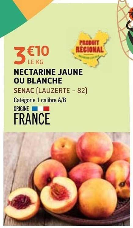 NECTARINE JAUNE OU BLANCHE
