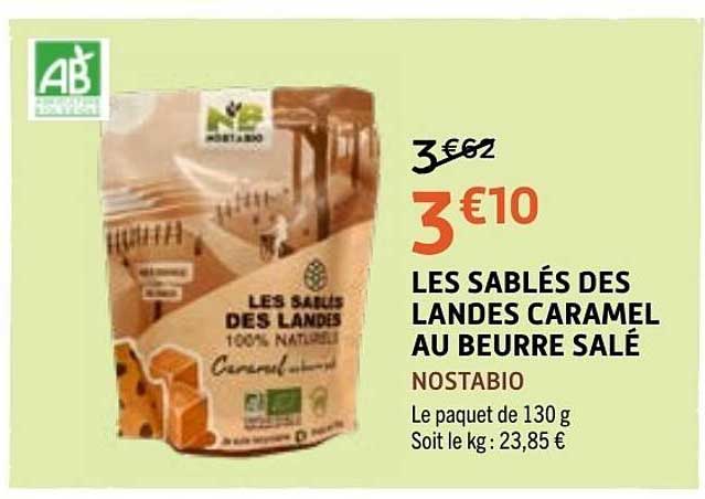 Nostabio Les sablés des Landes caramel au beurre salé