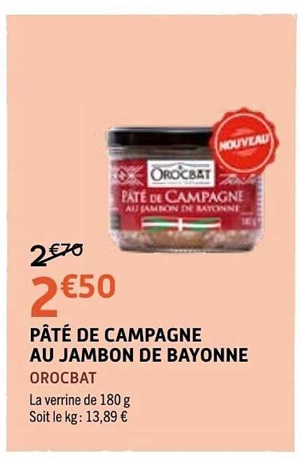 ORO CABT PÂTÉ DE CAMPAGNE AU JAMBON DE BAYONNE