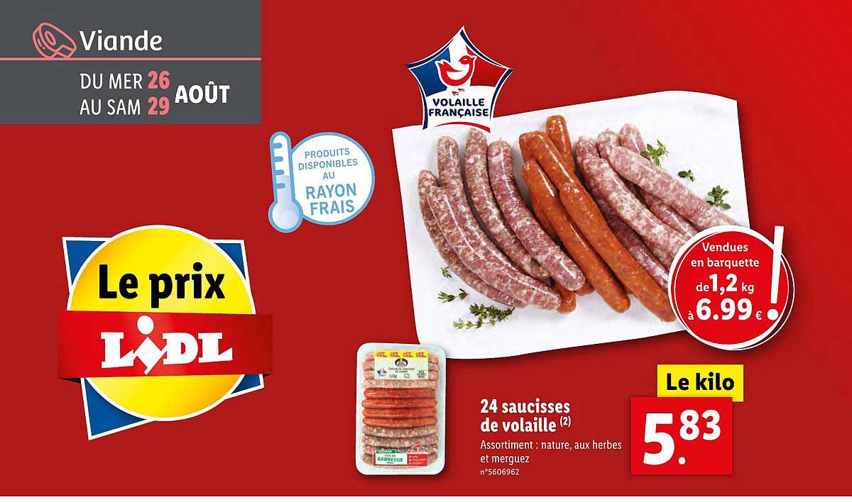 24 Saucisses De Volaille