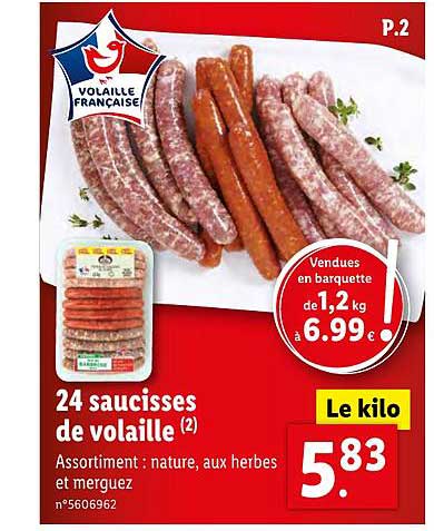 24 Saucisses De Volaille