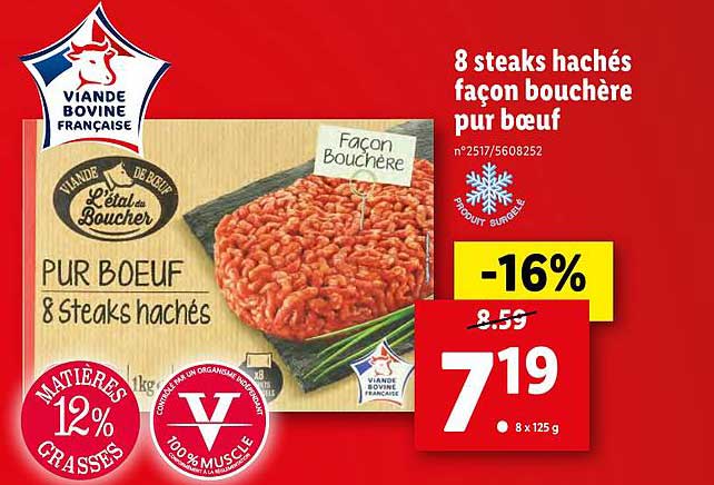 8 steaks hachés façon bouchère pur boeuf l étal du boucher
