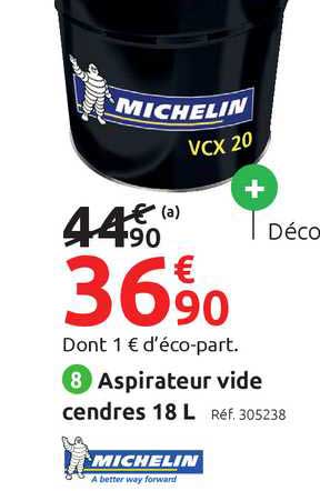 aspirateur vide cendres 18 litres michelin