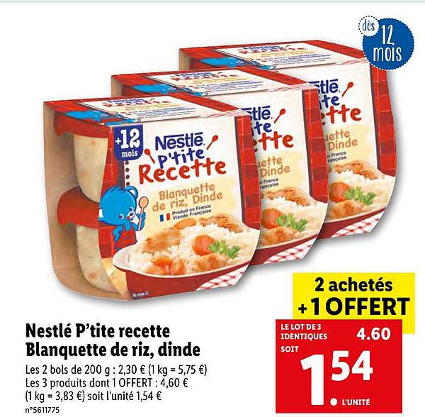 blanquette de riz dinde nestlé ptite recette
