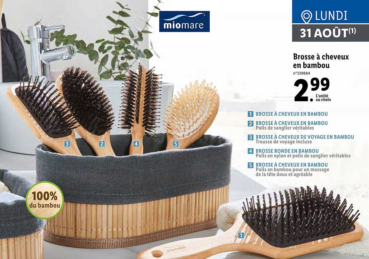 Brosse à Cheveux En Bambou Miomare