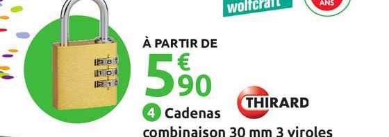 cadenas combinaison 30 mm 3 viroles thirard