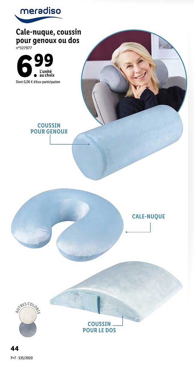 cale nuque coussin pour genoux ou dos meradiso