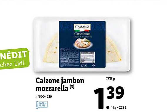 calzone jambon mozzarella italiamo