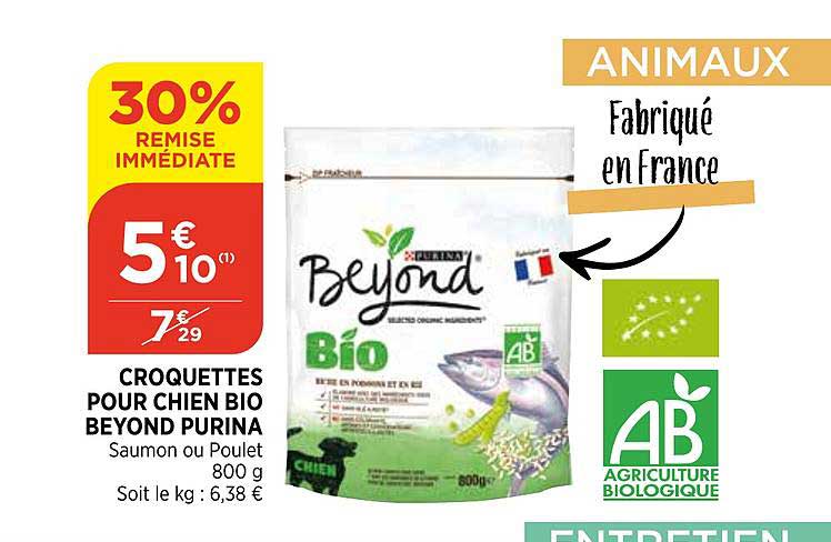 croquettes pour chien beyond  bio purina 30% de remise immédiate