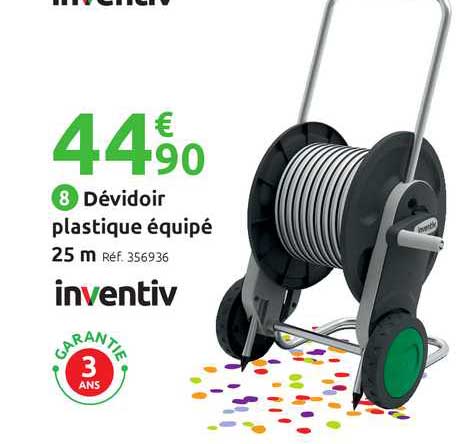 dévidoir plastique équipé 25 mètres inventiv