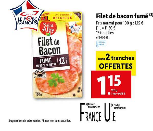 filet de bacon fumé saint alby