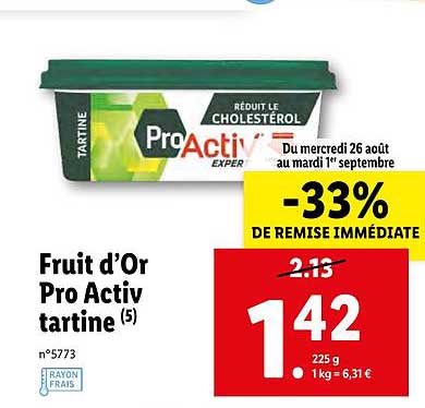 Fruit D Or Pro Active Tartine