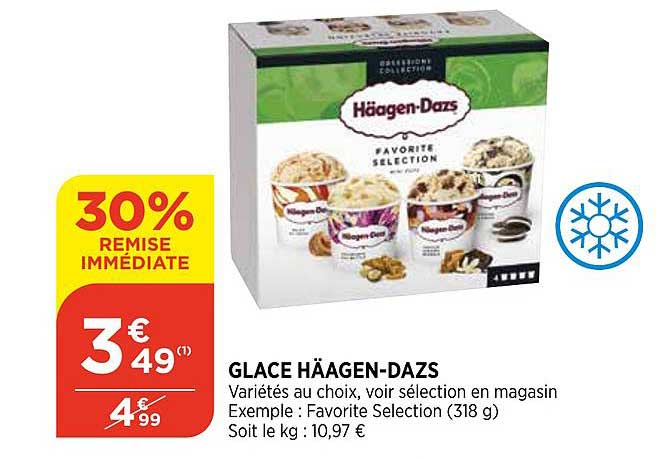glace hâagen dazs 30% de remise immédiate