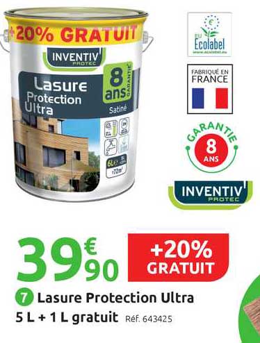 lasure protection ultra inventiv protec 5 l + 1 litre gratuit