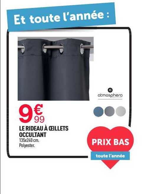 Le Rideau à œillets Occultant Atmosphera