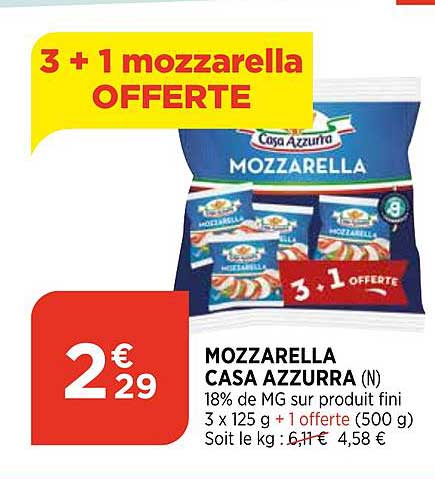 Mozzarella Casa Azzurra 3+1 Offerte