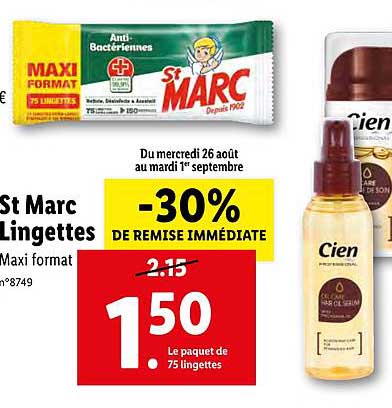 st marc lingettes -30% de remise immédiate