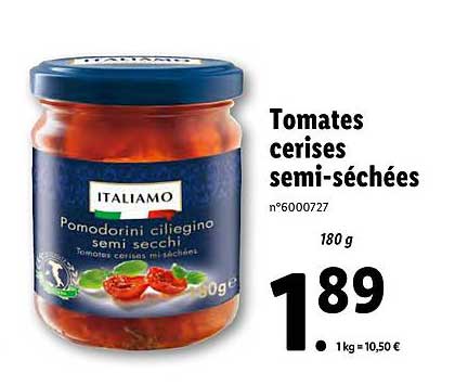 tomates cerises semi séchées italiamo
