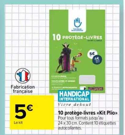 10 protège-livres "kit plio" handicap international