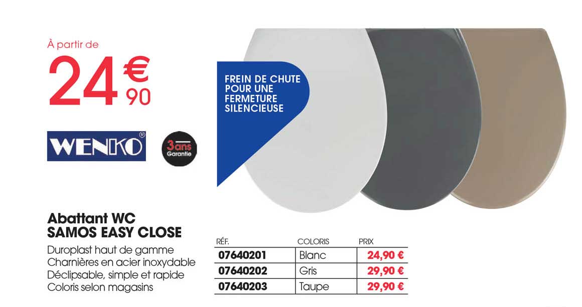 abattant wc samos easy close wenko