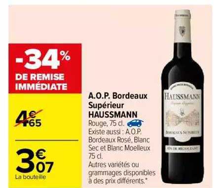 Aop Bordeaux Supérieur Haussmann