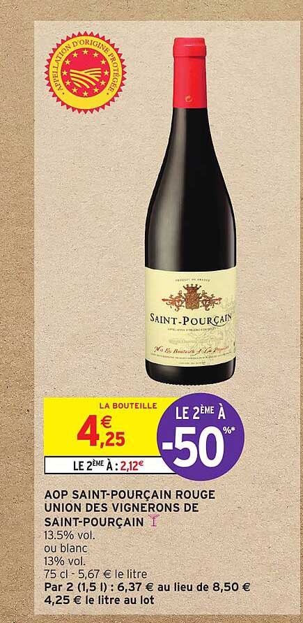 aop saint-pourçain rouge union des vignérons de saint-pourçain