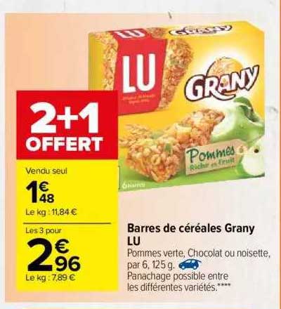 barres de céréales grany lu