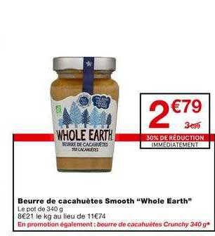 berre de cacahuètes smooth "whole earth"