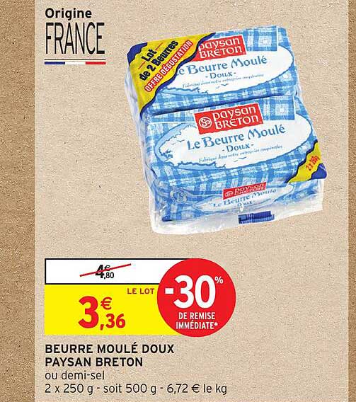beurre moulé doux paysan breton