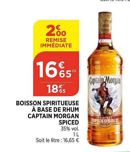 boisson spiritueuse à base de rhum captain morgan spiced