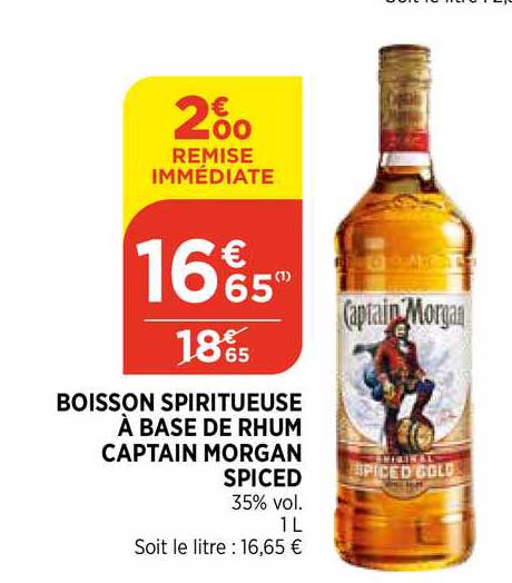 boisson spiritueuse à base de rhum captain morgan spiced
