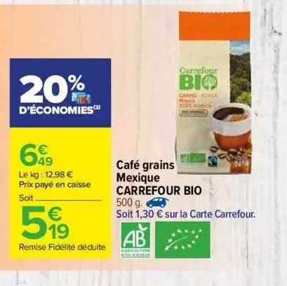 Café Grains Mexique Carrefour Bio