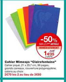 Cahier Mimesys "clairefontaine"