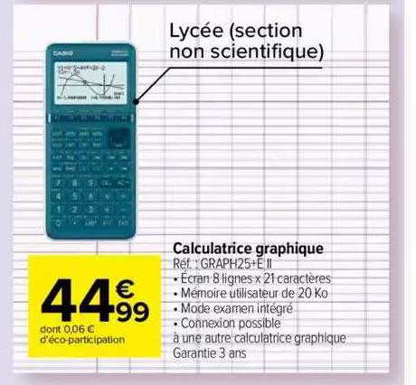 Calculatrice Graphique Casio Graph25+e II