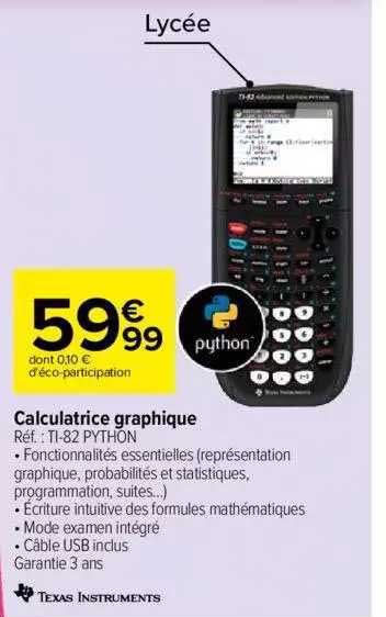 calculatrice graphique ti-82 python