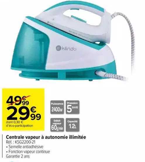 centrale vapeur à autonomie illimitée klindo