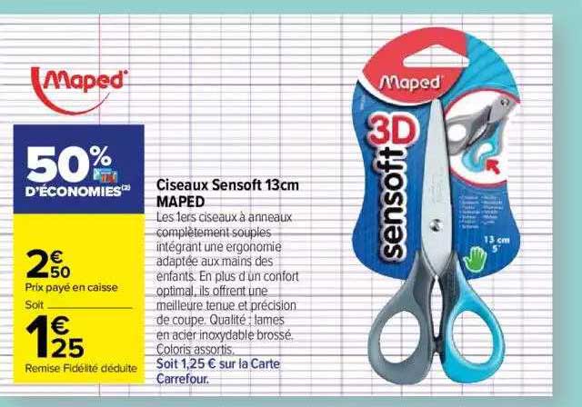 Ciseaux Sensoft 13 Cm Maped