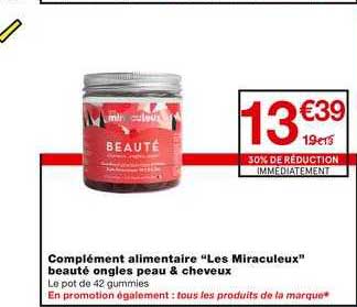 complément alimentaire les miraculeux beauté ongles peau & cheveux