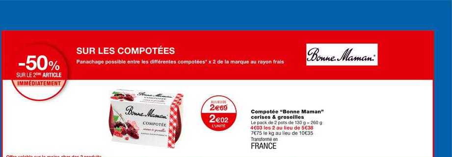 compotée "bonne maman" cerises & groseilles