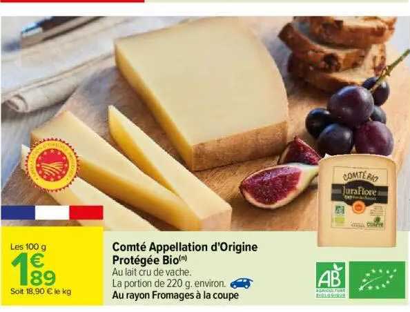 comté appellation d'origine protégée bio
