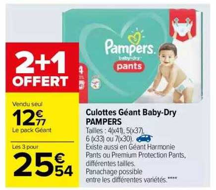 culottes géant baby-dry pampers