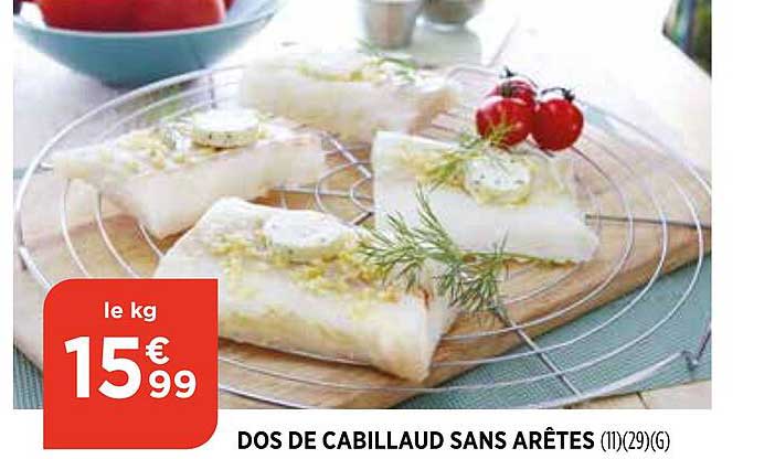 dos de cabillaud sans arêtes